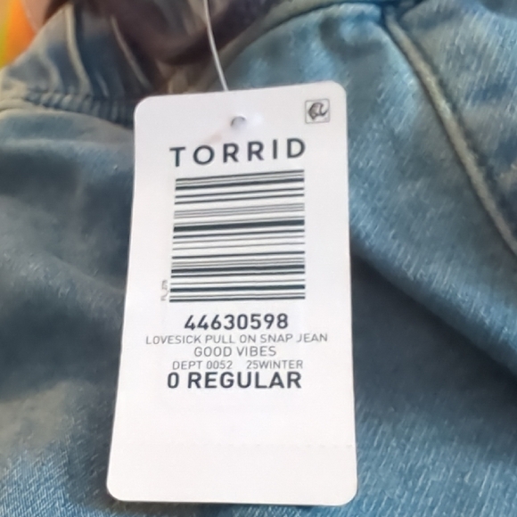 Torrid Blue Flare Jeans with Side Snaps - Picture 2 of 6